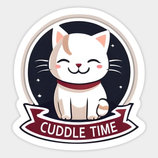 Cuddle Time Cute Cat Lovers Sticker